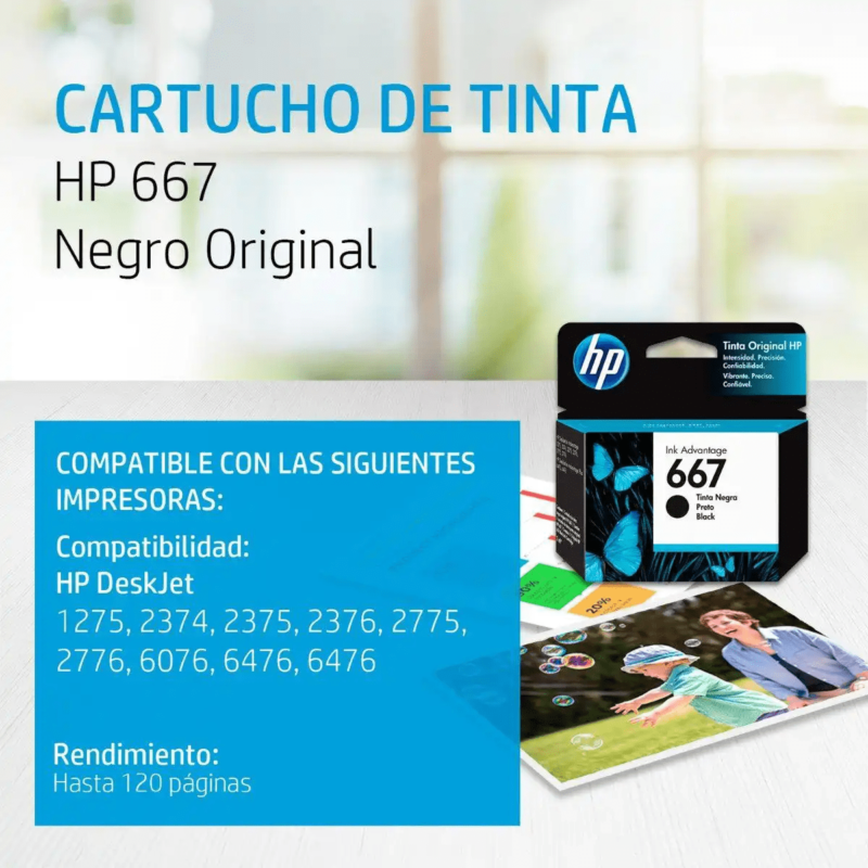 HP 667 Negro - Imagen 2