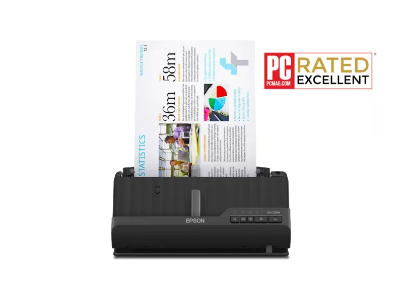Epson WorkForce ES-C320W | Escáner Compacto de Documentos, Inalámbrico, Alimentador Automático