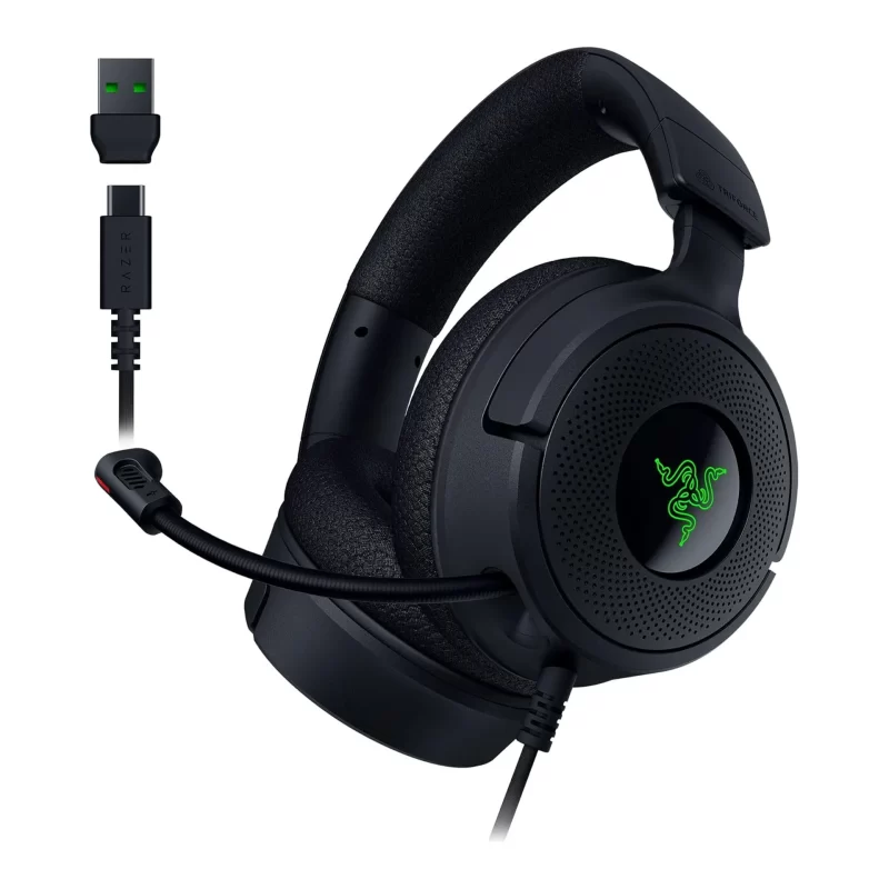 Razer Kraken V4 X | Compatibilidad con PC, Mac, PS5, Nintendo Switch, Steam Deck y Smartphone, conectividad USB Tipo A y Tipo C