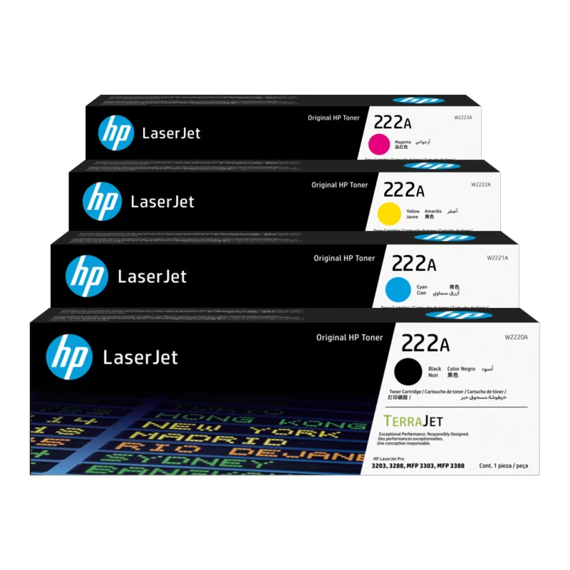HP 222A KIT | Tóner incluye Negro, Cian, Magenta y Amarillo